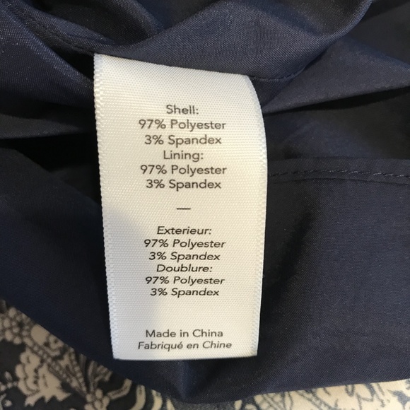 Likely Navy White Paisley Dress Bell Sleeves Mini - Picture 7 of 7